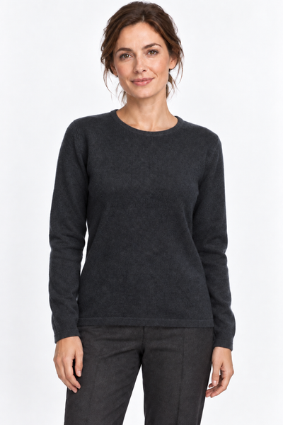 Circle – Maglia a girocollo da donna – Grigio nero – Su un modello Aura [ND-1383-C9804]
