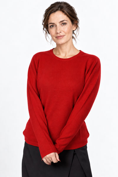 Circle – Maglia a girocollo da donna – Rosso – Vista G085 [ND-1383-C9812]