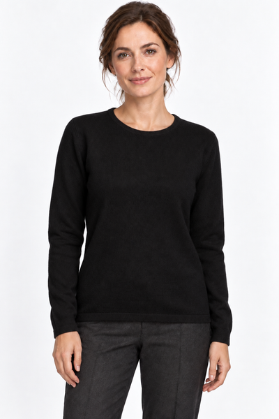 Circle – Maglia a girocollo da donna – Nero – Su un modello Aura [ND-1383-C9817]