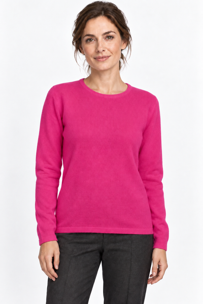 Circle – Maglia a girocollo da donna – Magenta – Su un modello Aura [ND-1383-C9818]