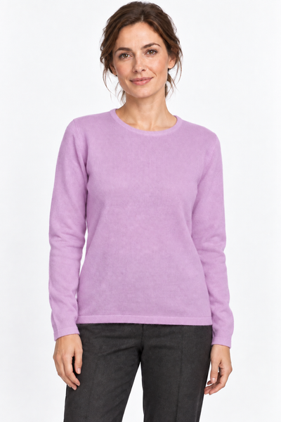 Circle – Maglia a girocollo da donna – Lavanda – Su un modello Aura [ND-1383-C9819]