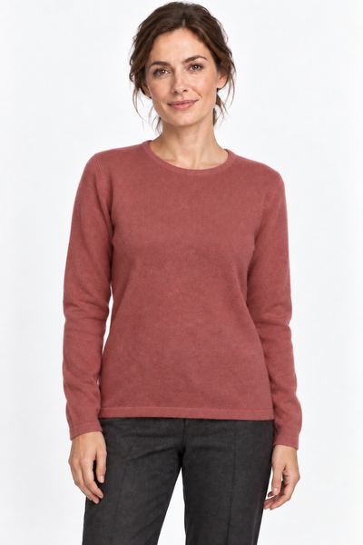 Circle – Maglia a girocollo da donna – Rosa antico – Su un modello Aura [ND-1383-C9824]