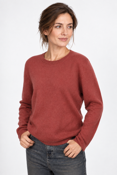 Circle – Maglia a girocollo da donna – Rosa antico – Vista G064 [ND-1383-C9824]