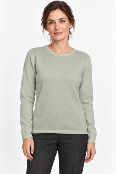 Circle – Maglia a girocollo da donna – Celadon – Su un modello Aura [ND-1383-C9825]