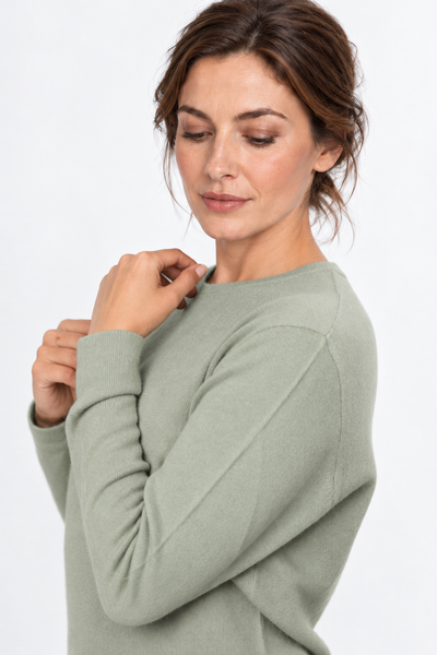Circle – Maglia a girocollo da donna – Celadon – Vista G074 [ND-1383-C9825]