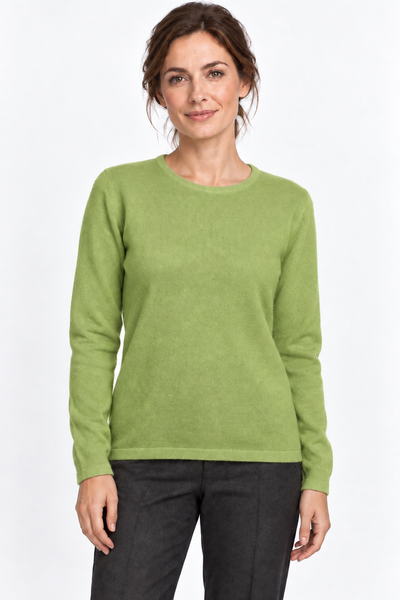 Circle – Maglia a girocollo da donna – Verde mela – Su un modello Aura [ND-1383-C9826]