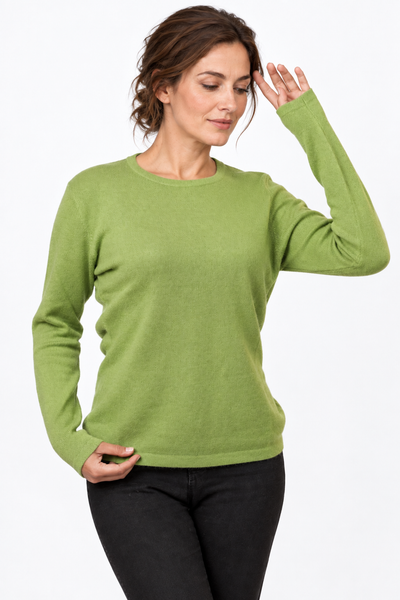 Circle – Maglia a girocollo da donna – Verde mela – Vista G087 [ND-1383-C9826]