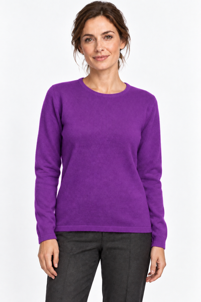 Circle – Maglia a girocollo da donna – Viola – Su un modello Aura [ND-1383-C9827]