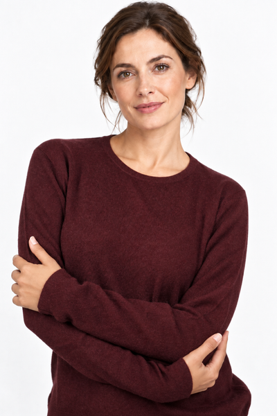 Circle – Maglia a girocollo da donna – Bordeaux – Vista G066 [ND-1383-C9830]