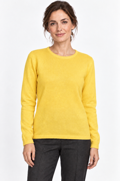 Circle – Maglia a girocollo da donna – Giallo – Su un modello Aura [ND-1383-C9835]