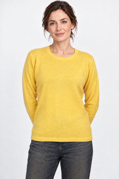 Circle – Maglia a girocollo da donna – Giallo – Vista G071 [ND-1383-C9835]