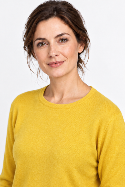 Circle – Maglia a girocollo da donna – Giallo – Vista G072 [ND-1383-C9835]
