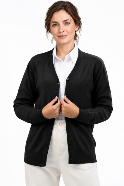 Link – Cardigan con scollo a V da donna – Nero – Vista G170 [ND-1386-C10000]