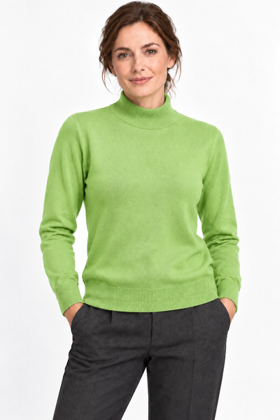 Contour – Maglia a collo alto da donna – Verde mela – Su un modello Aura [ND-1387-C10070]