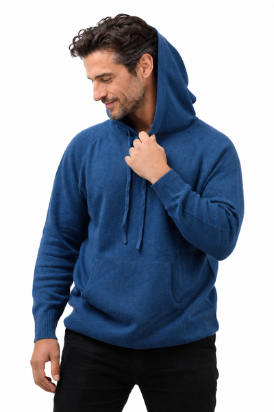 Pause – Felpa in maglia con cappuccio unisex – Blu denim – Vista G154 [ND-1390-C10230]