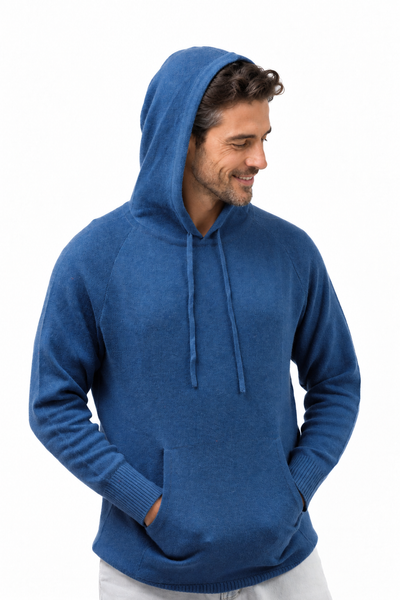 Pause – Felpa in maglia con cappuccio unisex – Blu denim – Vista G155 [ND-1390-C10230]