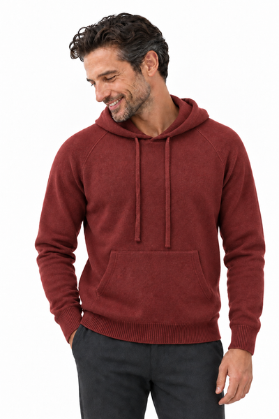 Pause – Felpa in maglia con cappuccio unisex – Rosa antico – Su un modello Aura [ND-1390-C10251]