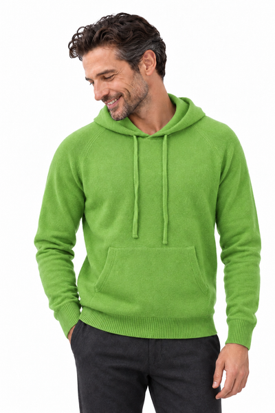 Pause – Felpa in maglia con cappuccio unisex – Verde mela – Su un modello Aura [ND-1390-C10253]