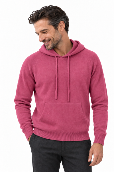 Pause – Felpa in maglia con cappuccio unisex – Rosa cipria – Su un modello Aura [ND-1390-C10255]