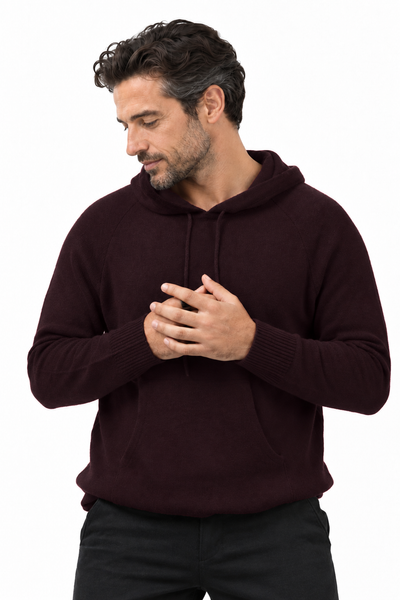 Pause – Felpa in maglia con cappuccio unisex – Bordeaux – Vista G150 [ND-1390-C10257]