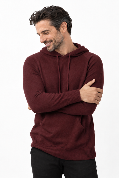 Pause – Felpa in maglia con cappuccio unisex – Bordeaux – Vista G151 [ND-1390-C10257]