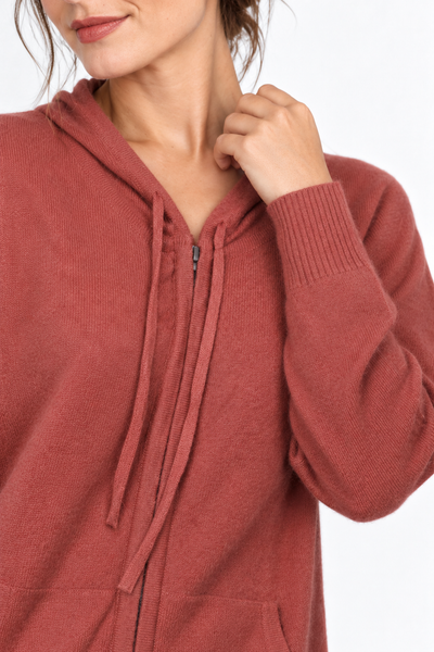 Pause Zip – Cardigan con cappuccio unisex – Rosa antico – Vista G157 [ND-1391-C10312]