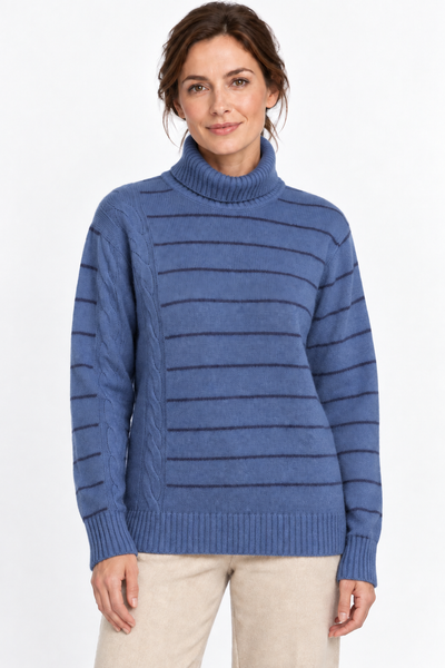 Stripe – Dolcevita a righe – Codice colore 70 – Su un modello Aura [ND-1803-C12091]