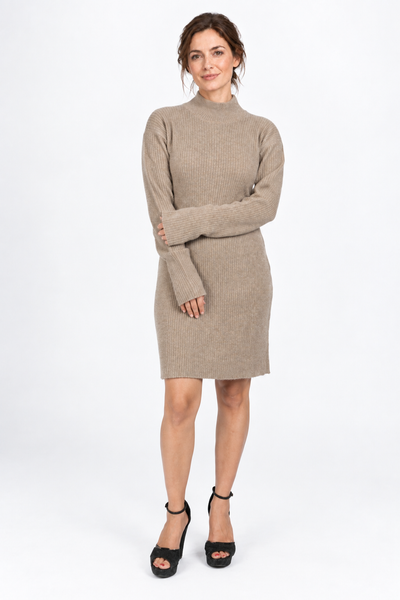Line – Abito in maglia a coste – Marrone scuro naturale – Vista G115 [ND-1826-C12093]