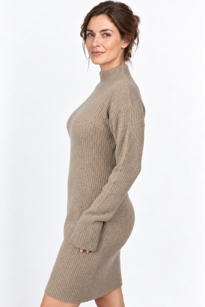 Line – Abito in maglia a coste – Marrone scuro naturale – Vista G116 [ND-1826-C12093]