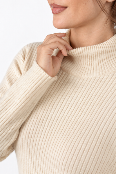 Line – Abito in maglia a coste – Beige naturale – Vista G114 [ND-1826-C12095]