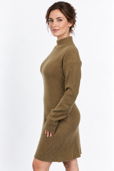 Line – Abito in maglia a coste – Verde oliva – Vista G111 [ND-1826-C12096]