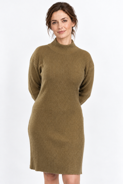 Line – Abito in maglia a coste – Verde oliva – Vista G112 [ND-1826-C12096]