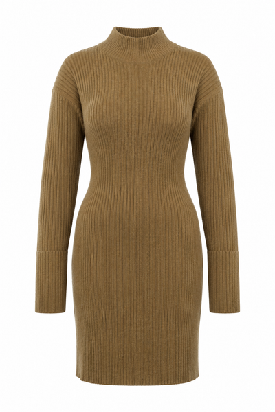 Line – Abito in maglia a coste – Verde oliva – Foto del prodotto [ND-1826-C12096]