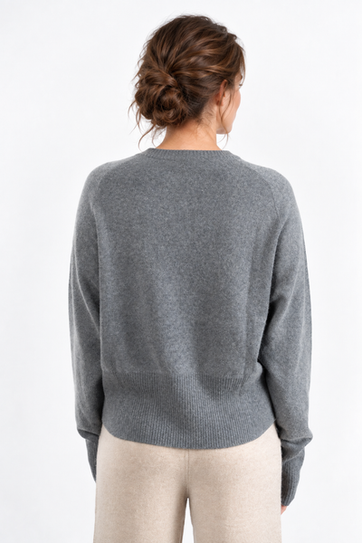 Shortline – Maglia corta a girocollo – Grigio scuro naturale – Vista G133 [ND-2083-C13088]
