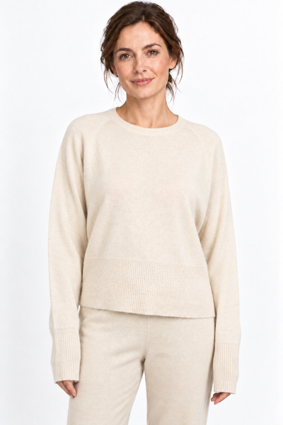 Shortline – Maglia corta a girocollo – Beige naturale – Vista G129 [ND-2083-C13107]