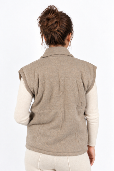 Layer – Gilet con zip – Marrone scuro naturale – Vista G123 [ND-2106-C13276]