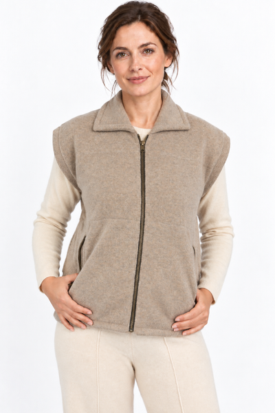 Layer – Gilet con zip – Marrone scuro naturale – Vista G124 [ND-2106-C13276]