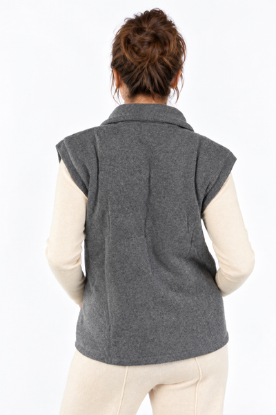 Layer – Gilet con zip – Grigio scuro naturale – Vista G126 [ND-2106-C13397]