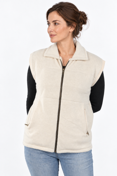 Layer – Gilet con zip – Beige naturale – Vista G121 [ND-2106-C13818]